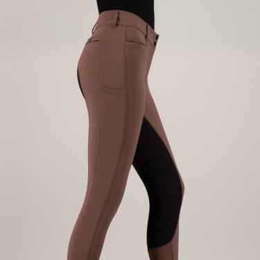 Pantalon d'équitation Euro-Star Arielle Connect FullGrip femme Caramel Marron