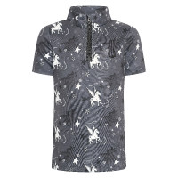Polo manches courtes Imperial Riding Olivia AOP enfant Charbon de bois