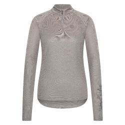 Polo manches longues Imperial Riding Parla femme Charbon de bois Gris