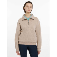 Pull LeMieux col quart zippé Keira femme Almond