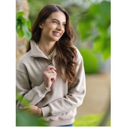 Pull LeMieux col quart zippé Keira femme Almond Beige
