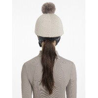 Toque en mesh Maria LeMieux Almond Beige