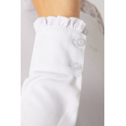 Polo de concours en dentelle à manches longues Sylvie Horze Blanc Polo de concours en dentelle à manches longues Sylvie Horze Blanc