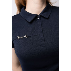 Polo fonctionnel à manches courtes Denise femme Horze Bleu marine foncé