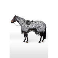 Couverture anti-mouches Horze Defender avec franges Zèbre