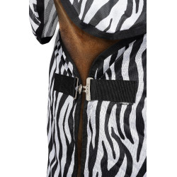 Couverture anti-mouches Horze Defender avec franges Zèbre Motifs Couverture anti-mouches Horze Defender avec franges Zèbre Motifs
