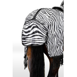 Couverture anti-mouches Horze Defender avec franges Zèbre Motifs Couverture anti-mouches Horze Defender avec franges Zèbre Motifs