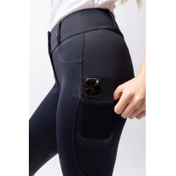Pantalon d'équitation Horze Evelyn fond intégral femme Marine foncé Bleu