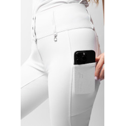 Pantalon d'équitation Horze Leonie fond intégral femme Blanc brillant