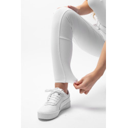 Pantalon d'équitation Horze Leonie fond intégral femme Blanc brillant