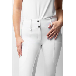 Pantalon Horze Grand Prix III Show fond intégral femme Blanc brillant Pantalon Horze Grand Prix III Show fond intégral femme Blanc brillant