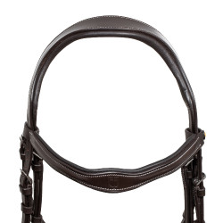 Bridon anatomique avec logo Equestro Marron foncé