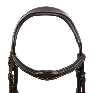 Bridon anatomique avec logo Equestro Marron foncé