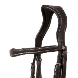 Bridon anatomique avec logo Equestro Marron foncé