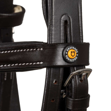Bridon anatomique avec logo Equestro Marron foncé
