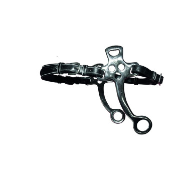 Hackamore cuir Jump'In branches courtes et plates Poney Hackamore cuir Jump'In branches courtes et plates Poney