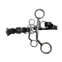 Hackamore Jump'In Poney cuir branches courtes Noir Hackamore Jump'In Poney cuir branches courtes Noir