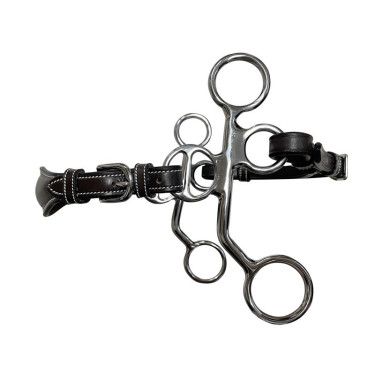 Hackamore Jump'In Poney cuir branches courtes Hackamore Jump'In Poney cuir branches courtes