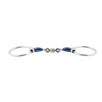 Mors Blue Steel Jump'In double brisure avec anneaux en cuivre