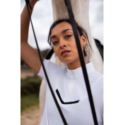 Chemise de concours scintillante Horze Taylor femme Blanc brillant