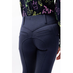 Pantalon d'équitation Horze Mira enfant fond intégral Ouverture Bleu marine Pantalon d'équitation Horze Mira enfant fond intégral Ouverture Bleu marine