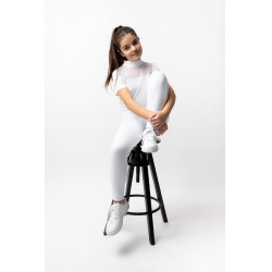 Pantalon d'équitation Horze Mira enfant fond intégral Blanc brillant