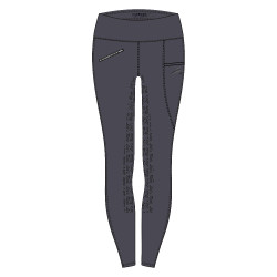 Legging d'équitation Easy Rider Dietse Performance FullGrip femme Magnet Gris