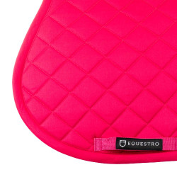 Tapis de selle obstacle en coton collection basique Equestro Fuchsia Rose