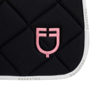 Tapis de selle obstacle avec logo multicolore GP Equestro Noir / blanc / bleu ciel Tapis de selle obstacle avec logo multicolore GP Equestro Noir / blanc / bleu ciel