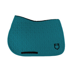 Tapis de selle de saut en matelassage cubique Equestro Pétrol