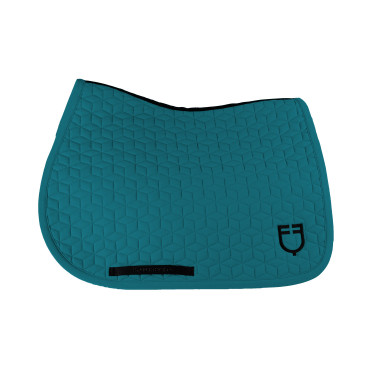 Tapis de selle de saut en matelassage cubique Equestro Pétrol Tapis de selle de saut en matelassage cubique Equestro Pétrol