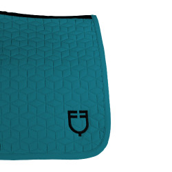 Tapis de selle de saut en matelassage cubique Equestro Pétrol