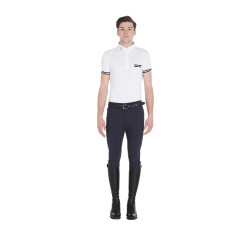 Pantalon ajusté avec grip homme avec logo Caspar Equestro Marine blazer Bleu marine