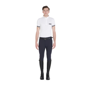 Pantalon ajusté avec grip homme avec logo Caspar Equestro Marine blazer Bleu marine