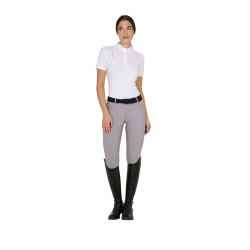 Pantalon femme avec grip intégral Aria en tissu technique Equestro Gris givre