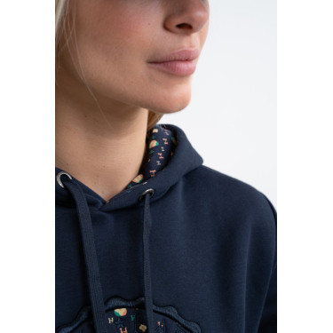 Sweat Harcour Samy Marine mosaïc Bleu marine