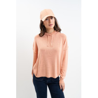 Sweat à capuche Plume Harcour femme Abricot Orange
