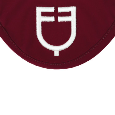 Bonnet anti-mouches en tissu technique avec logo Equestro Vin / blanc Rouge Bonnet anti-mouches en tissu technique avec logo Equestro Vin / blanc Rouge