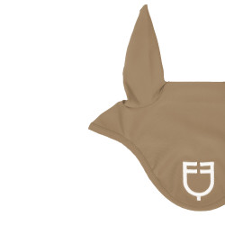Bonnet anti-mouches en tissu technique avec logo Equestro Sable / blanc Beige