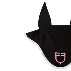 Bonnet anti-mouches en tissu technique avec logo multicolore Equestro Noir / blanc / ballerine