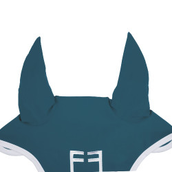 Bonnet anti-mouches en tissu technique White Line Edition Equestro Pétrol Bleu