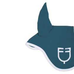 Bonnet anti-mouches en tissu technique White Line Edition Equestro Pétrol Bleu