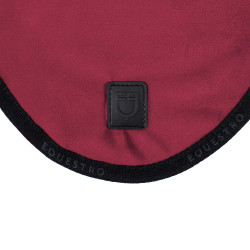 Bonnet anti-mouches en velours et tissu technique Equestro Vin / noir Rouge