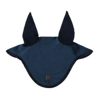 Bonnet anti-mouches en velours et tissu technique Equestro Marine / noir Bleu