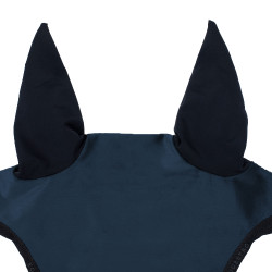 Bonnet anti-mouches en velours et tissu technique Equestro Marine / noir Bleu