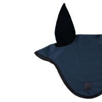 Bonnet anti-mouches en velours et tissu technique Equestro Marine / noir Bleu