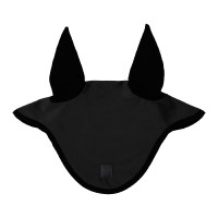 Bonnet anti-mouches en velours et tissu technique Equestro Noir / noir
