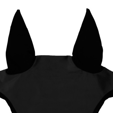 Bonnet anti-mouches en velours et tissu technique Equestro Noir / noir Bonnet anti-mouches en velours et tissu technique Equestro Noir / noir