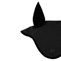 Bonnet anti-mouches en velours et tissu technique Equestro Noir / noir