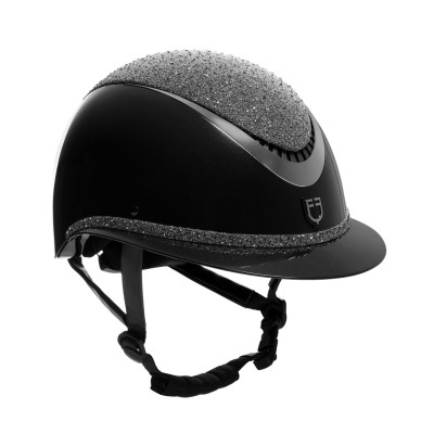 Casque Luxe avec large visière et strass homologué EN 1384-2023 Equestro